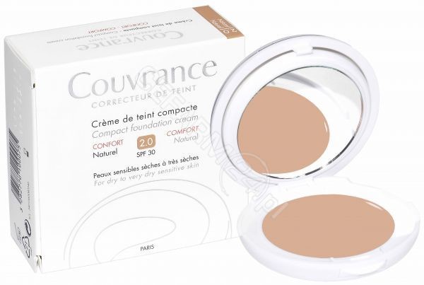 Avene Couvrance kremowy podkład w kompakcie COMFORT SPF30 skóra wrażliwa sucha i bardzo sucha naturalny 10 g