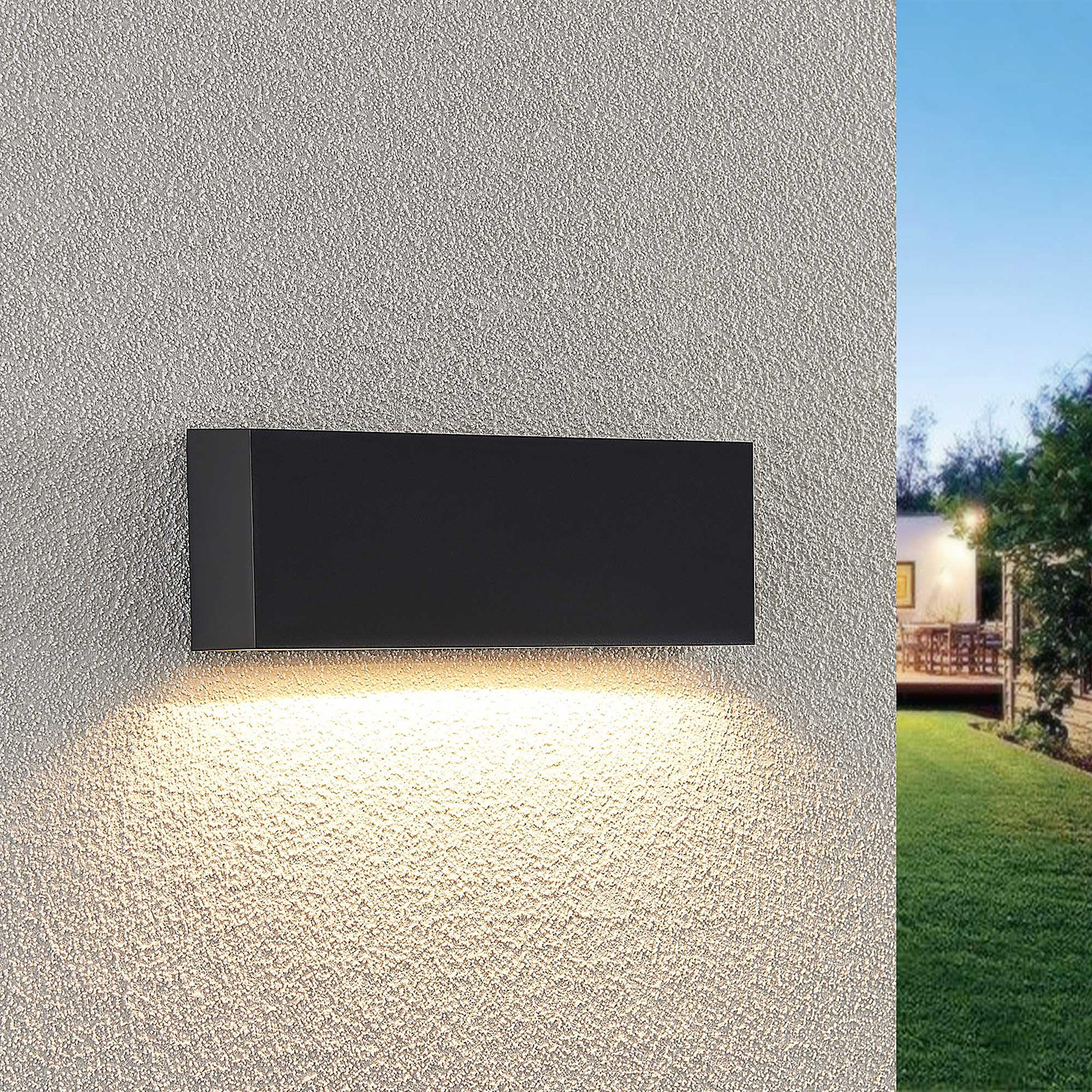 LINDBY Lindby Jarte kinkiet zewnętrzny LED, 23,9 cm down