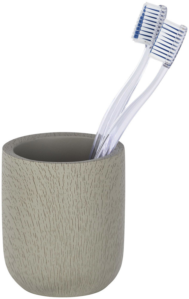 Wenko Pojemnik na szczoteczki Joy ceramika kubek na szczoteczki i pastę kolor szary cementowy dekoracja łazienki marka B07C5CT7Q1