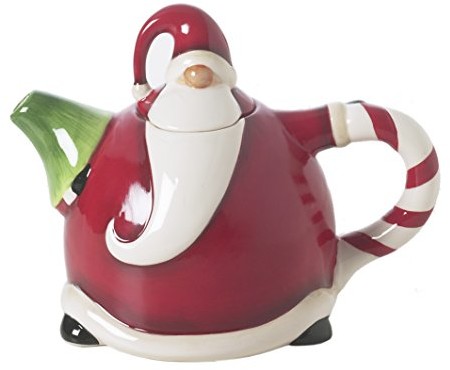 Excelsa Santa Claus dzbanek do herbaty, ceramika, czerwona, 16,5 x 11,5 x 13,5 cm 43252