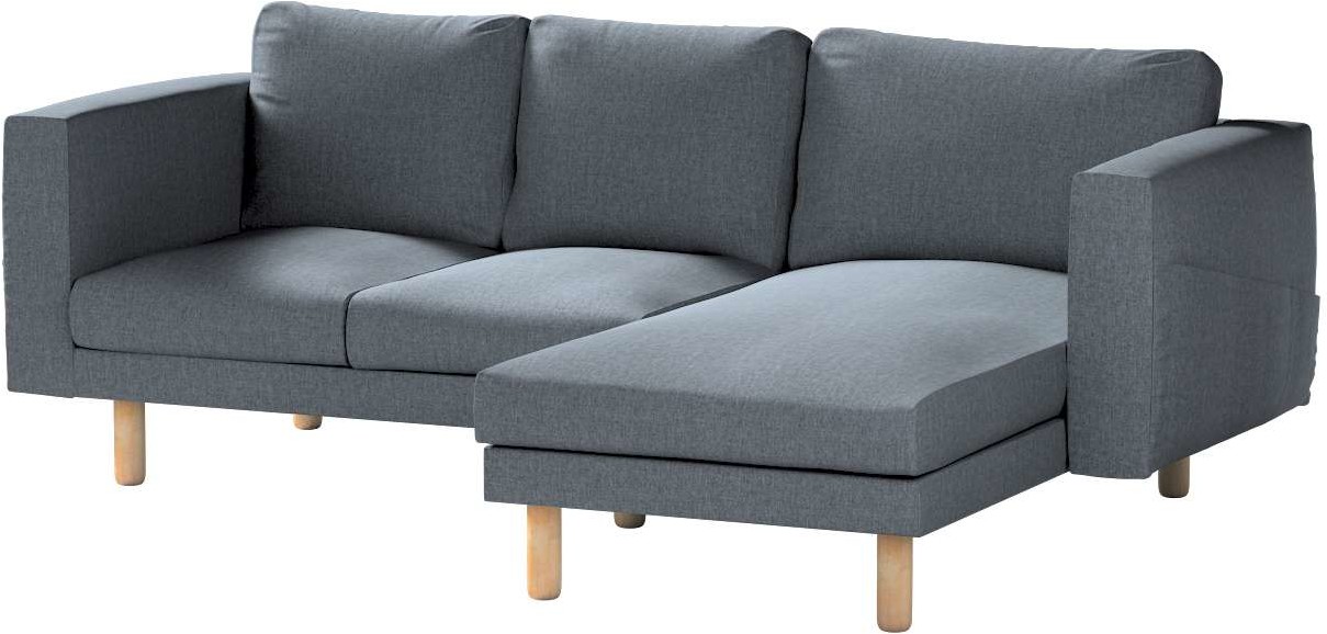 Dekoria pl pl Pokrowiec na sofę Norsborg 3-osobową z szezlongiem grafitowo szary 231 x 88/157 x 85 cm City 1026-704-86