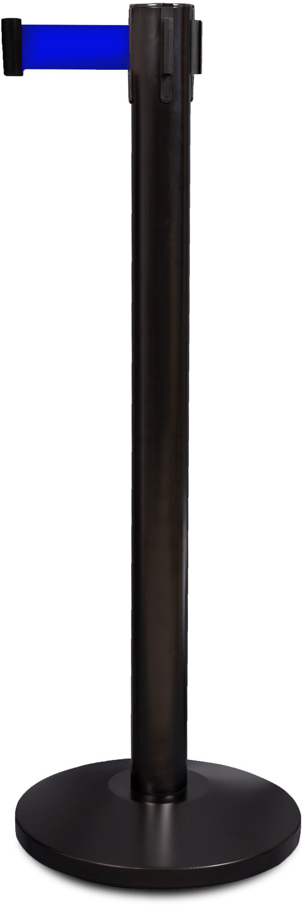 Słupek odgradzający czarny z taśmą niebieską 2,1m