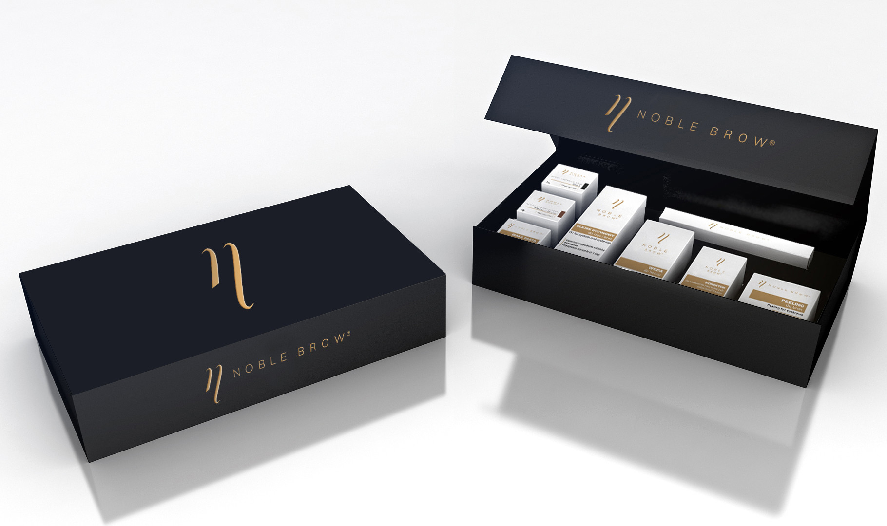 Noble Lashes Noble Brow Zestaw Do Henny Pudrowej #2 NL-NBZDHP2