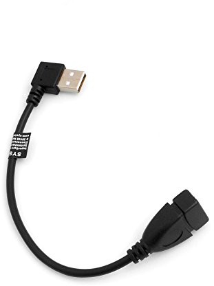 System-S kabel USB 2.0 typu A (męski) kątowy 90 ° stopni po prawej stronie z kablem USB 2.0 typu A (Female) kabel do transmisji danych kabel przedłużający 21 cm 53526033