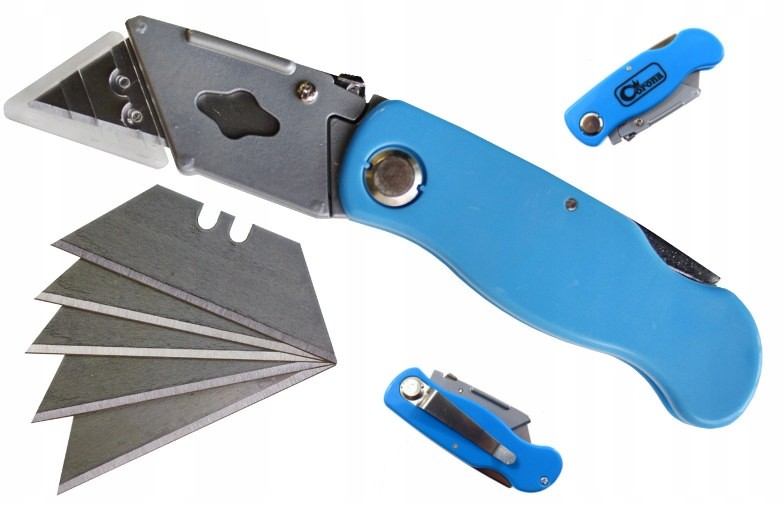 Nóż Składany + 5x Ostrze Trapezowe c9107