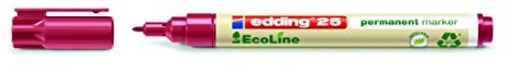 Edding Marker permanentny 25 EcoLine, do wielokrotnego napełniania, 1 mm, czerwony