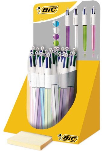 BIC 4 Colours Shine 902126 długopis automatyczny z wkładami w 4 różnych kolorach 902128