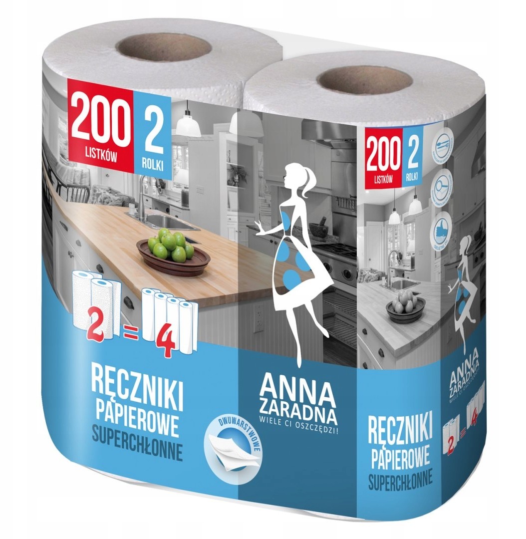 Anna Zaradna Ręcznik papierowy 200 listków 2 rolki