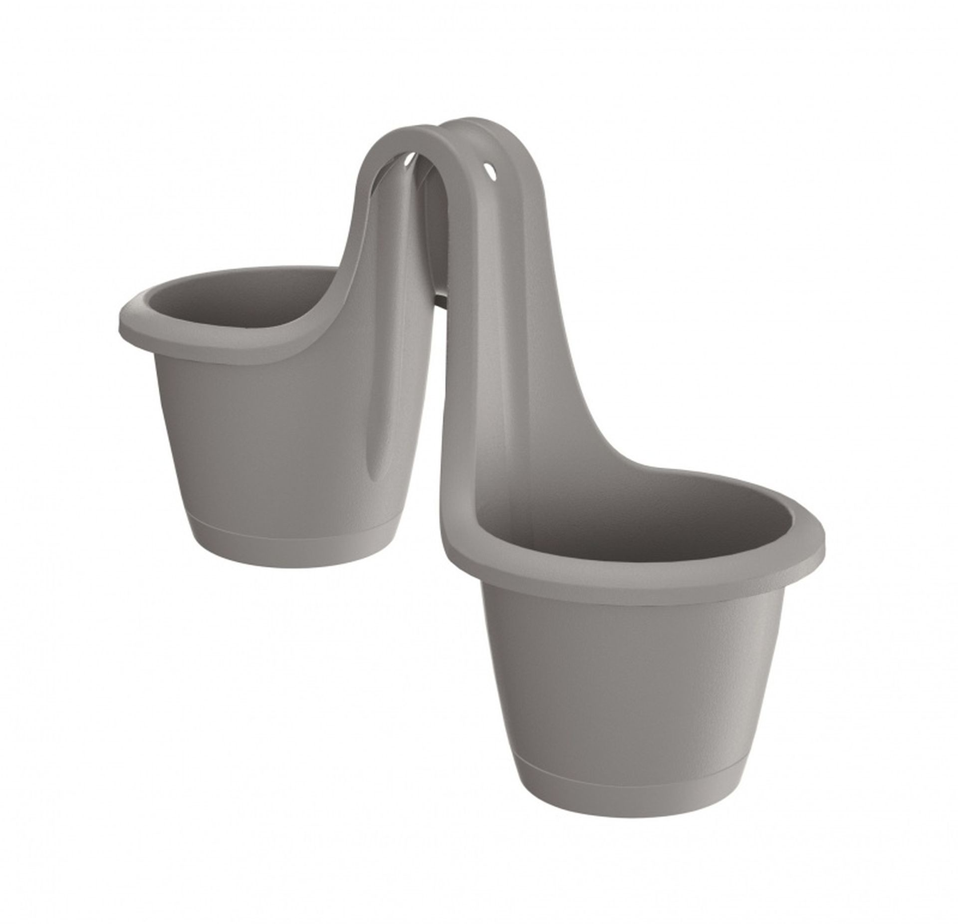 Prosperplast RESPANA TWINS Doniczka na barierkę 46,3 cm, szary kamień DRED200