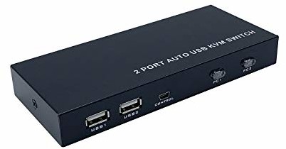 AISENS AISENS - A111-0400 - HDMI KVM Switch 4K@60Hz USB 1U-2PC z zasilaczem, czarny IN-GB-A0032648