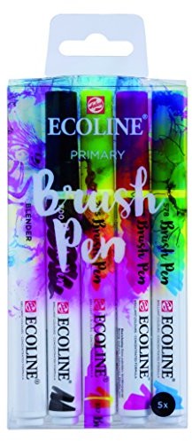 Ecoline Liquid Watercolor Brush Pen, Set of 5  Primary (11509900) T1150-9900