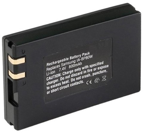 Amsahr amsahr Samsung IA-BP80 W 800 mAh, 7.4 wolta, dopuszczenie CE-, zgodność z dyrektywą RoHS.Bateria jednorazowa BT-SAMIABP80W-1CT