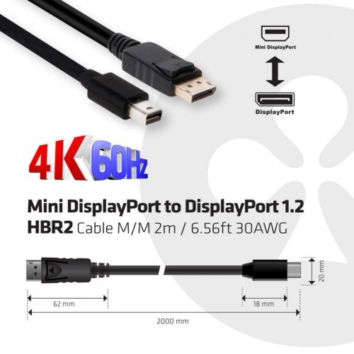 Club 3D Kabel 2m czarny CAC-2163 CAC-2163