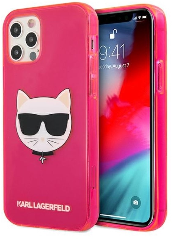 Karl Lagerfeld Choupette Head - Etui iPhone 12 / iPhone 12 Pro (Fluo Pink)