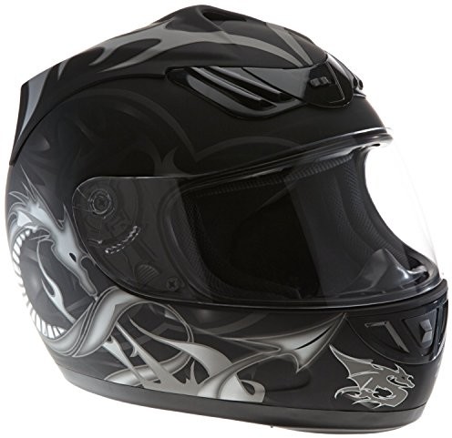 protectWEAR Protectwear H510-11SW-L kask motocyklowy, integralny kask ze smokiem, rozmiar L, czarny/srebrny H510-11SW-L