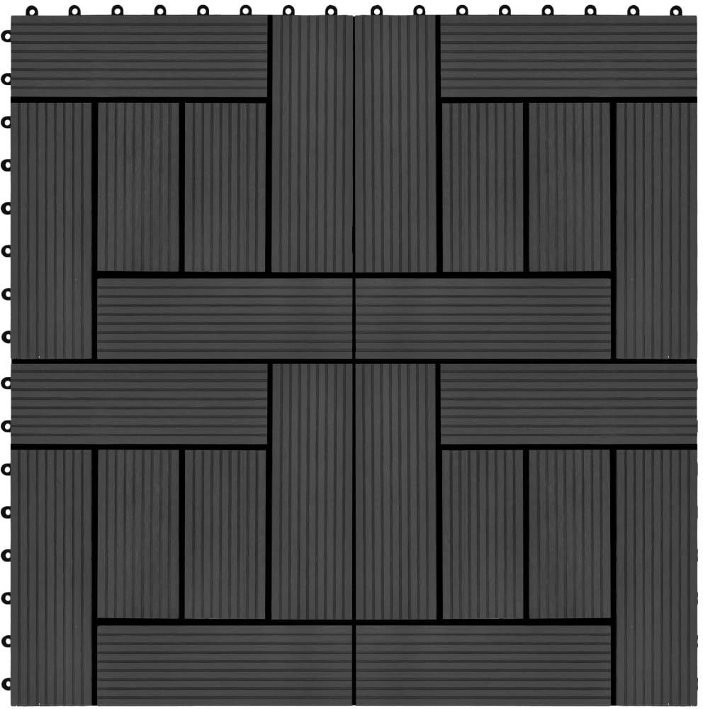 VidaXL Lumarko Płytki tarasowe, 11 szt., WPC, 30 x 30 cm, 1 m, czarne 45026 VidaXL