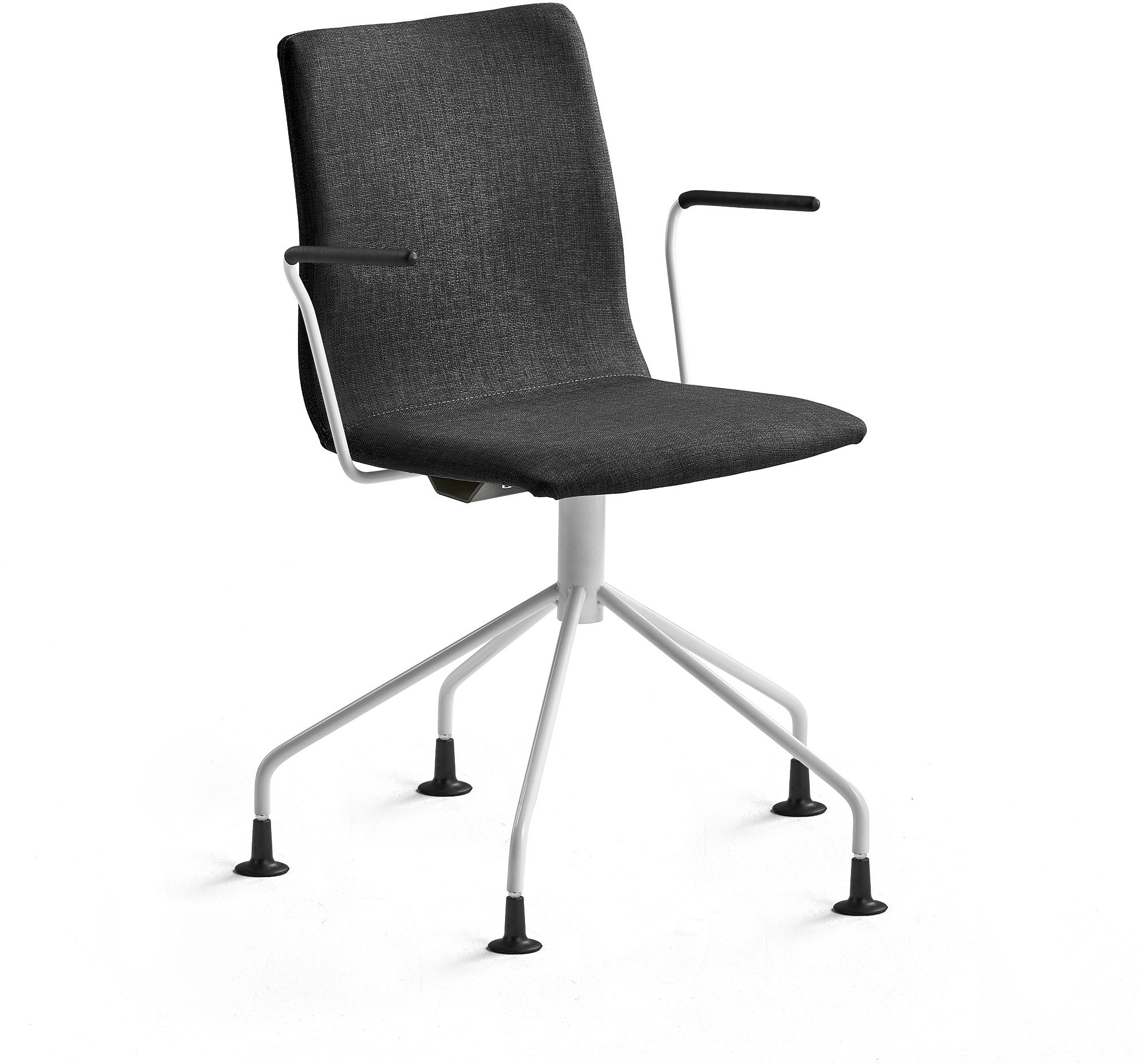 AJ Produkty Krzesło koferencyjne OTTAWA, na nogach, podłokietniki, czarna tkanina, biały