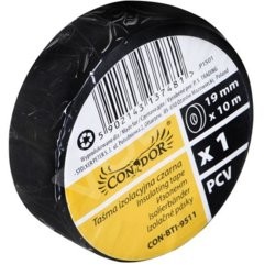 CONDOR Taśma izolacyjna czarna 19 x 0,13 mm x 10 m CONDOR