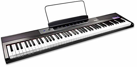 RockJam RockJam 88 kluczy dla początkujących, cyfrowa klawiatura fortepianowa z dużymi półmasowanymi przyciskami, stojak na nuty, pianino, uwaga, naklejka, zasilanie i głośnik builtin RJ88DP