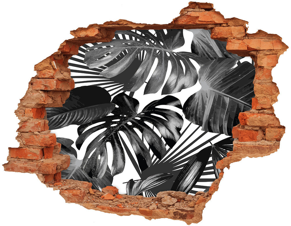 Wallmuralia.pl Okleina 3D dziura na ścianę Tropikalne liście