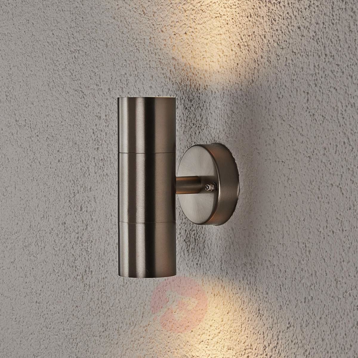 Lampenwelt 2-punktowa zewnętrzna lampa ścienna Hakan stal