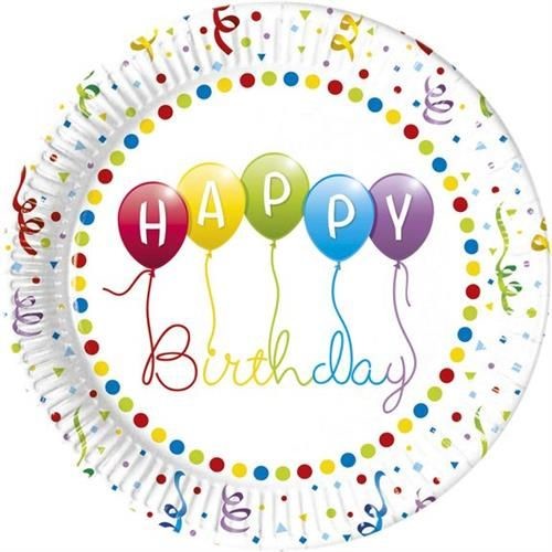 Godan Talerz papierowy 230 Go Happy Birthday Go Fol Op8szt