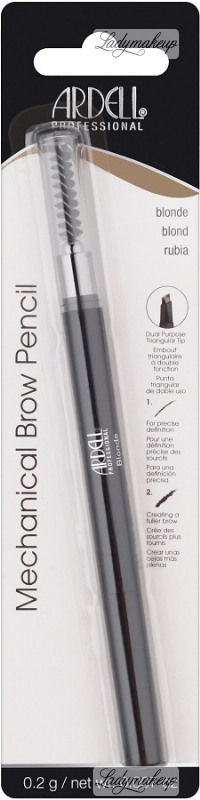 Ardell MECHANICAL BROW PENCIL - Automatyczna kredka do brwi ze szczoteczką - BLONDE