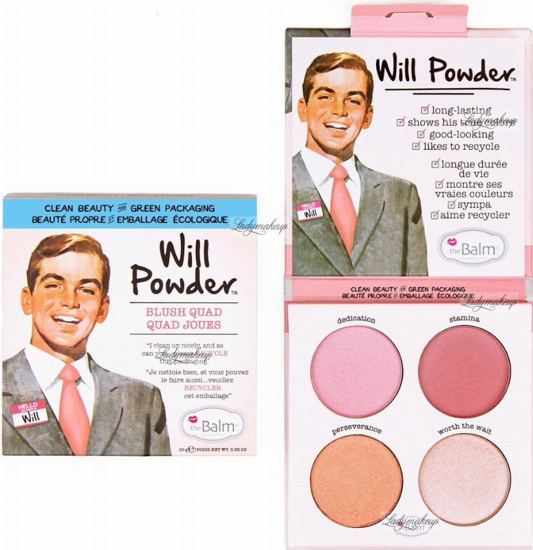 The Balm WILL POWDER - BLUSH QUAD - Zestaw 4 róży