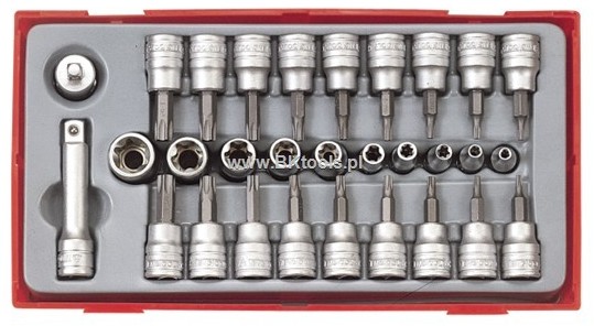 TENG TOOLS Zestaw nasadek TX 1/4