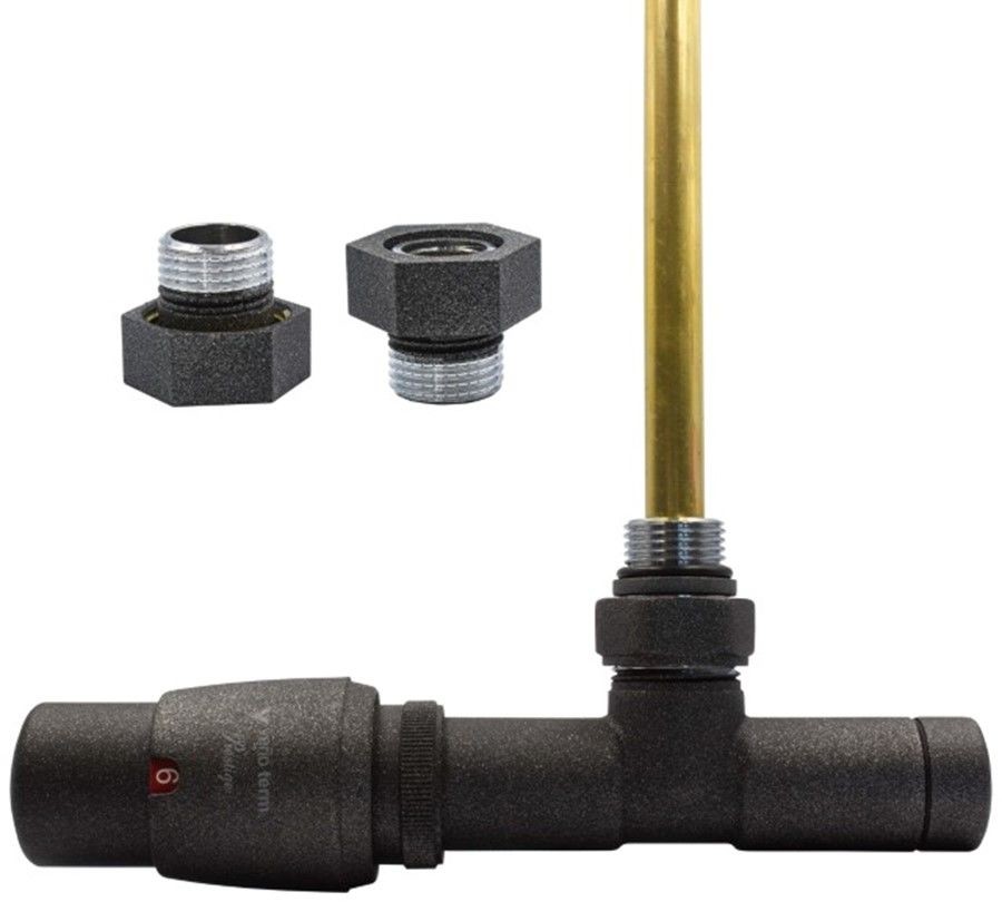 Varioterm Zawór termostatyczny UNICO ze złączką Pex/Cu / GZ1/2 - antracyt instalacja 1/2 - GZ1/2 lewy UGS0215CFK/L(GZ1/2)