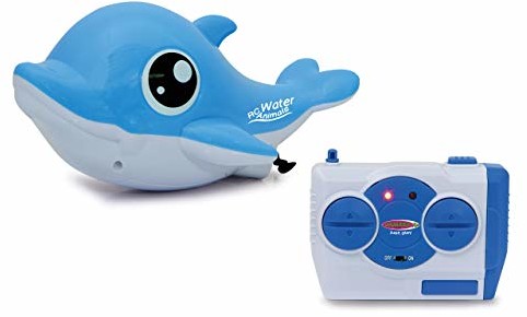 Jamara 410111 RC Water Animals 2,3 GHz Delphin z funkcją bezpieczeństwa śruby okrętowe obracają się tylko w wodzie, 2 silniki napędowe, łatwe sterowanie, niebieskie