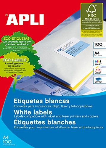 APLI 002140 Pack 100 weie etykiet na drukarkę 70 X 35 1272