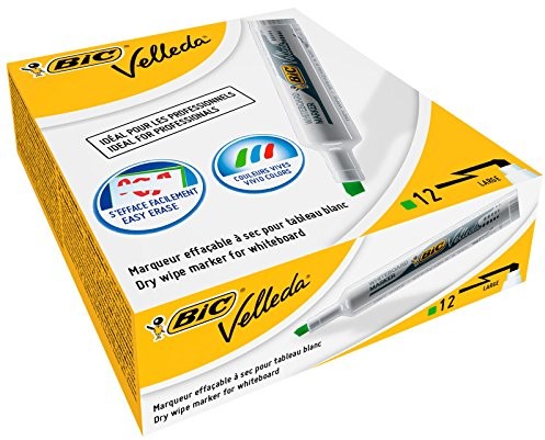 BIC Velleda 1791 Whiteboard-marker (kształcie klina koronka, 3,5  5,5 MM) opakowanie po 12 sztuk, zielony 1199179102-V
