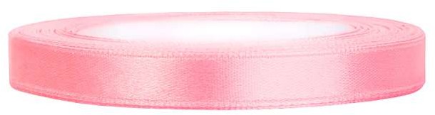 PartyDeco Tasiemka satynowa, różowa jasna, 6 mm / 25 m TS6-081J