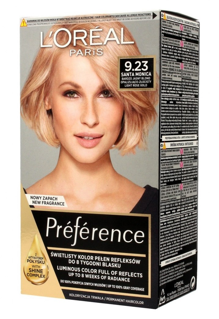 Loreal Preference Farba do włosów nr 9.23 Santa Monica - bardzo jasny blond opalizująco-złocisty 1op. 92620