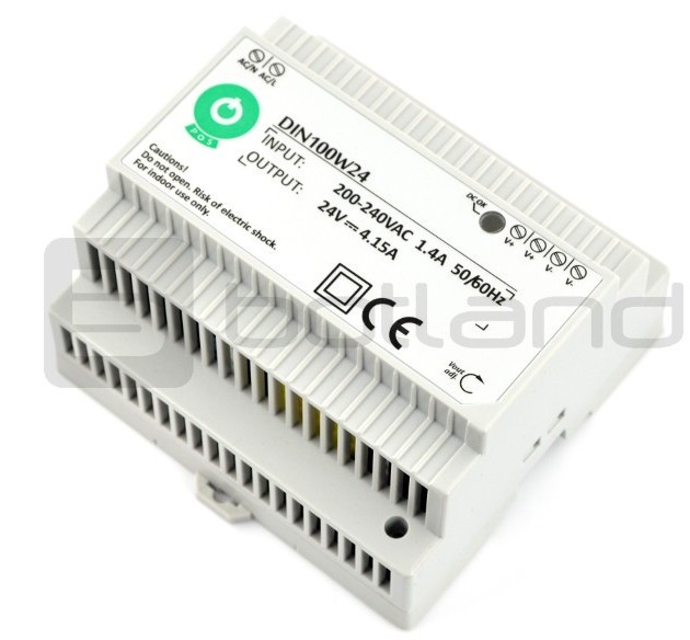 Zasilacz DIN100W24 na szynę DIN - 24V / 4,15A / 100W ZAS-06396