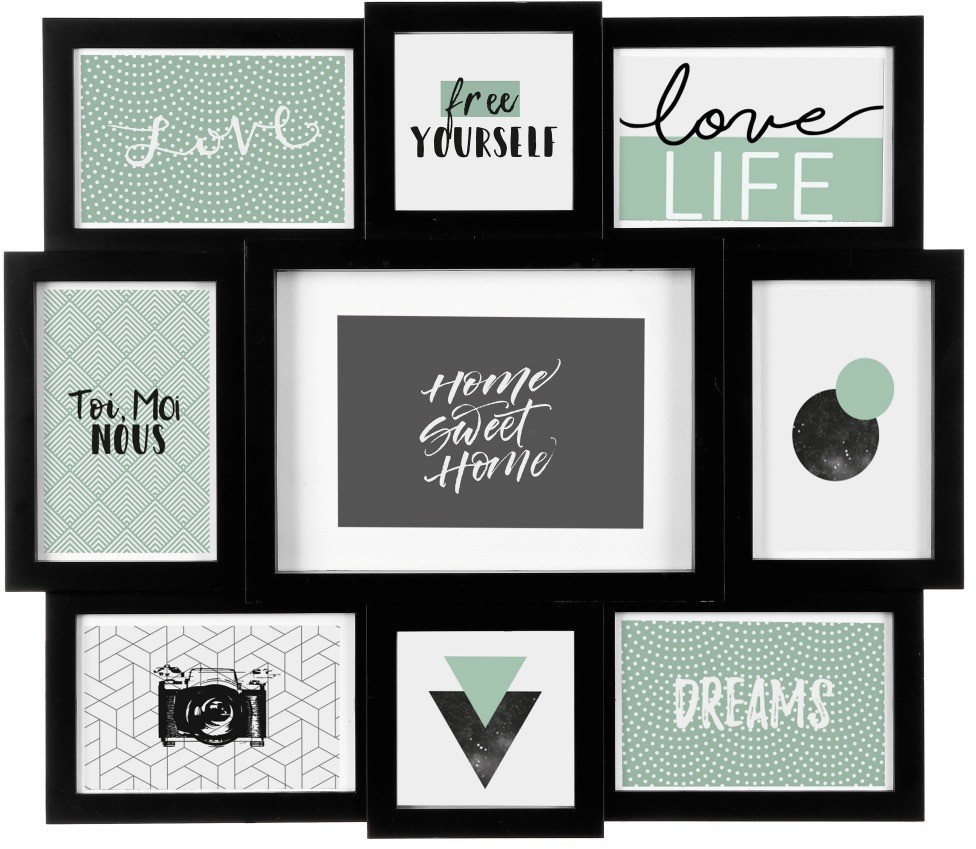 Atmosphera Zestaw ramek zdjęcia kolaż 9 elementów kolor biały Atmosphera B00BB9TH44