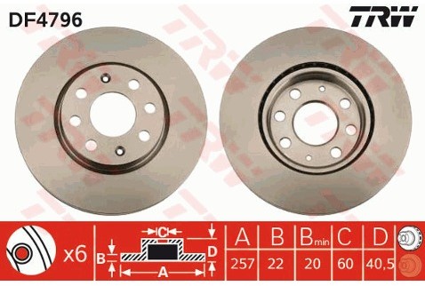 TRW Tarcza hamulcowa DF4796