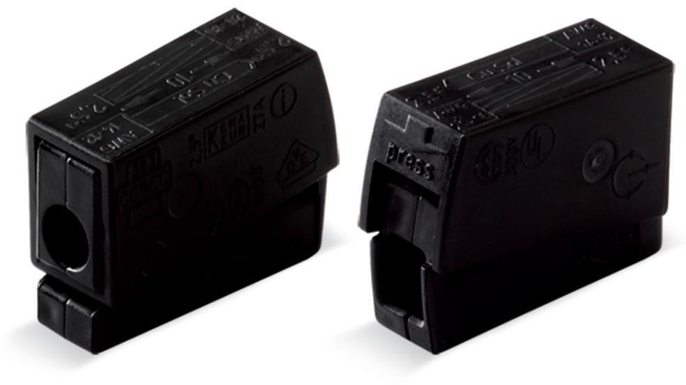 WAGO Złącze oświetleniowe WAGO 224-104 0.5-2.5 mm 0.5-2.5 mm Ilość PIN 2 100 szt czarny