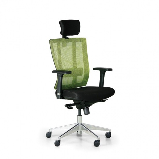 B2B Partner Krzesło biurowe Metrim, czarny/zielony X3-55A-MF/NT32,B15