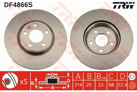 TRW Tarcza hamulcowa DF4866S