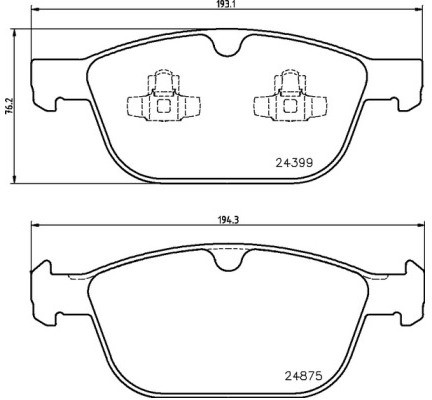 BREMBO Zestaw klocków hamulcowych, hamulce tarczowe P 86 023