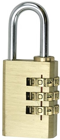 Cogex cogex 80734 Kłódka/zamek szyfrowy z mosiądzu, 3 rolki