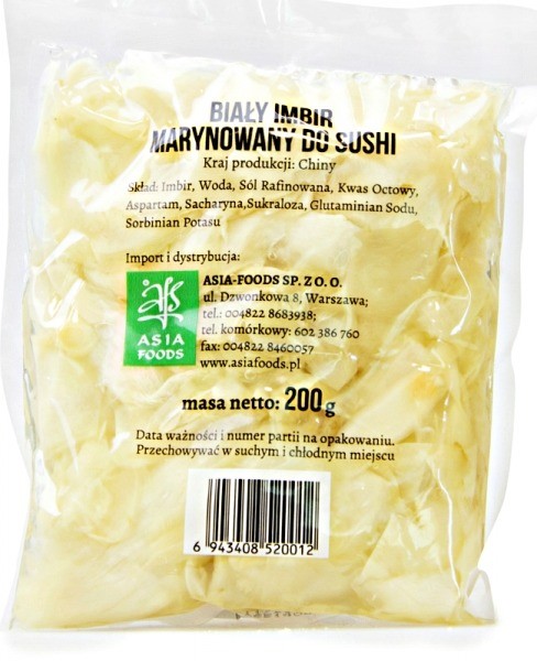 Asia Foods Imbir marynowany naturalny Asia Foods 200g 67-uniw