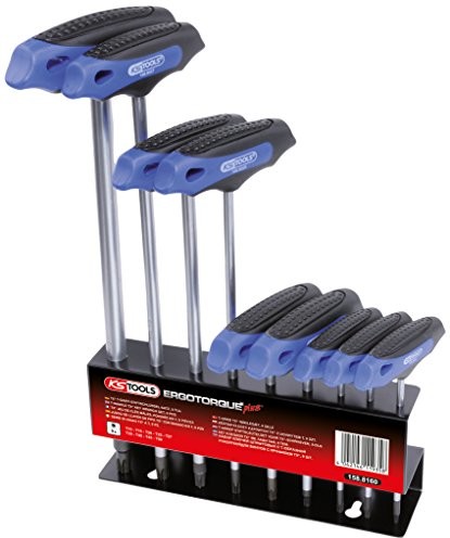 KS Tools 158.8160 komplet chwytu klucz z uchwytem Ergo Torque Plus TX T, 9-częściowy, T10 T50 4042146119358
