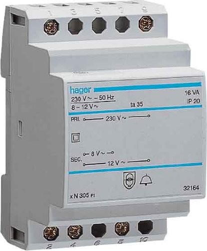 Hager ST305 transformator dzwonkowy 230 V/8 +  V 16 VA 3ple ST305