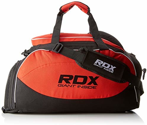 RDX RDX torba fitness, torba na ramię i plecak z kieszenią na buty, torba sportowa, czarna, 58 x 28 cm GKB-R1B