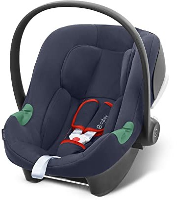 Cybex Aton B2 i-Size Fotelik dla niemowląt, Od urodzenia do ok. 24 miesięcy, Maks. 13 kg, Z wkładką dla niemowląt, Kompatybilny z SensorSafe, Bay Blue
