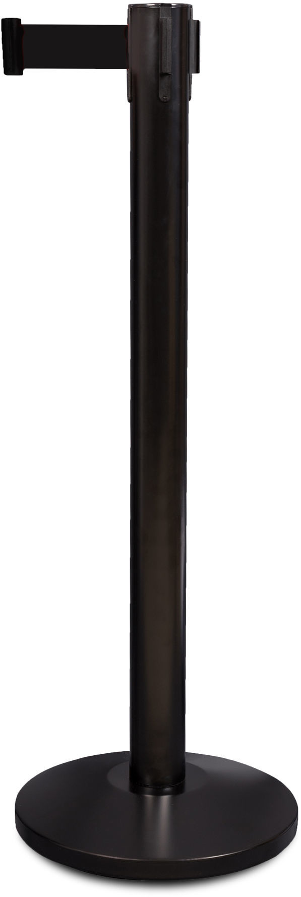 Słupek odgradzający czarny z taśmą czarną 2,1m