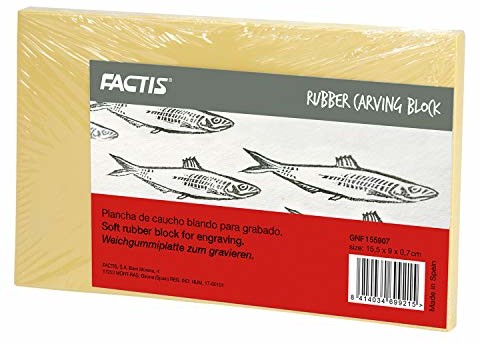Factis Rubber Carving Block, giętka, miękka płyta dociskowa, wielokrotnego użytku, idealna do pięknych projektów wysokociśnieniowych